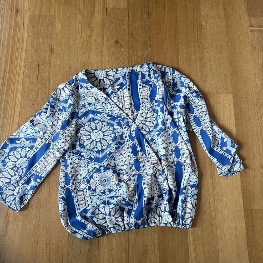 printed 3/4 sleeve top abbeline